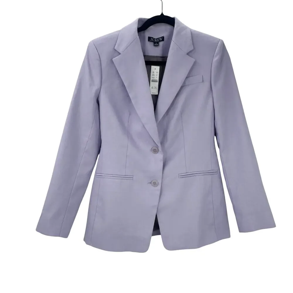 J. Crew Womens Margeaux Blazer In Stretch Linen Blend Lavender Blush Size 4 NWT
